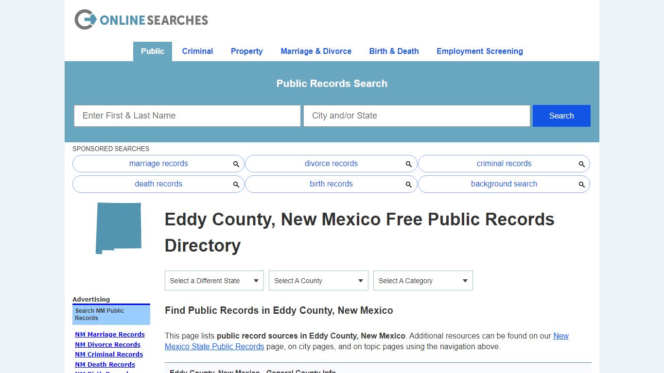 Eddy County, New Mexico Public Records Directory